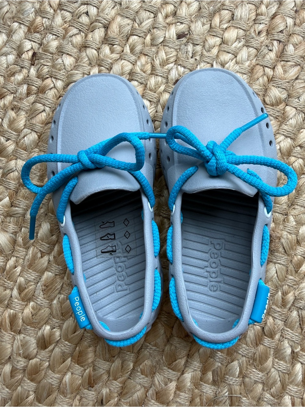 People Footwear Kids Gray Blue Boat Style Water Shoes Toddler Size 7